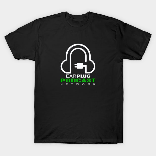 Classic White Earplug Podcast Network Logo Design T-Shirt by EarplugPodcastNetwork